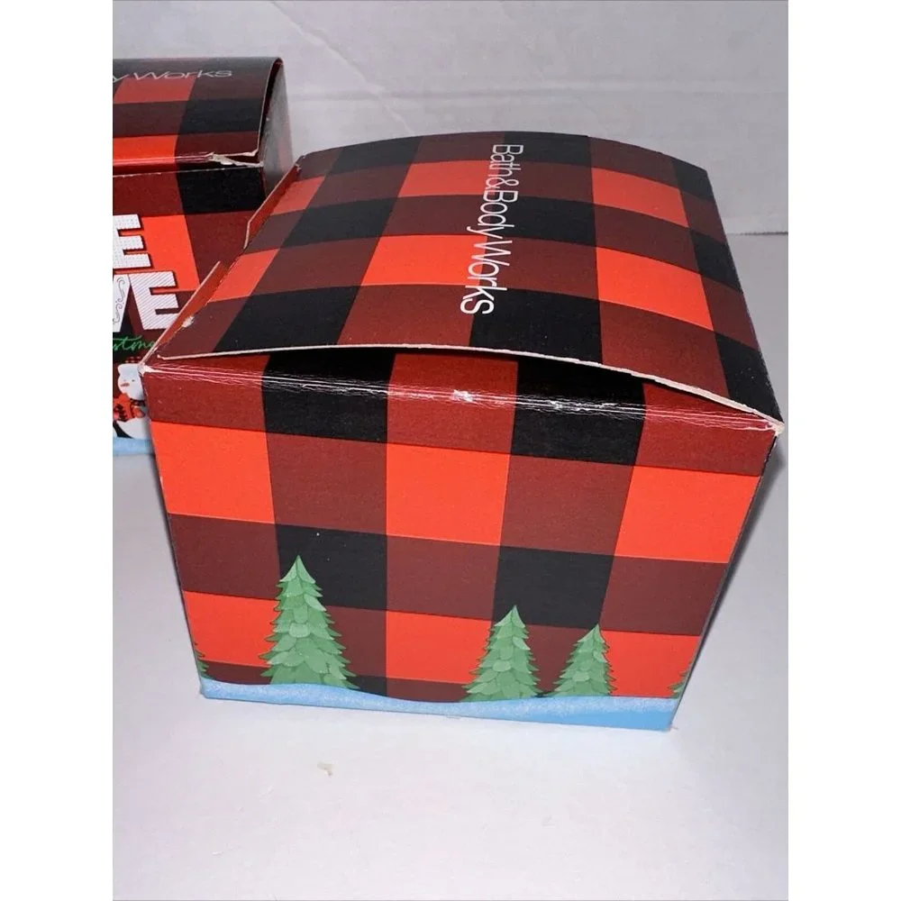 Bath & Body Works Christmas Snowmen 3 Wick Candle Gift Box Boxes Give Love 3